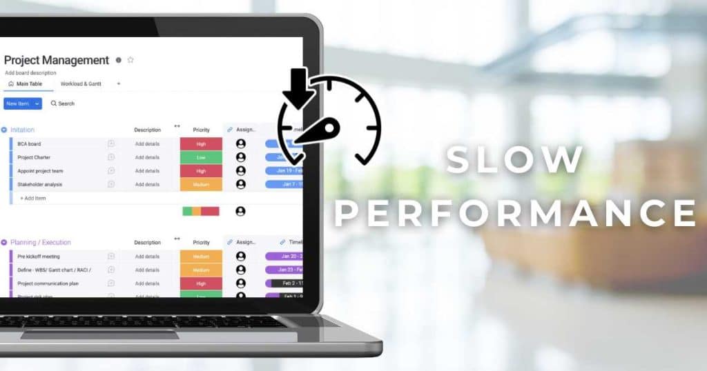 Top 5 Disadvantages of Monday.com Performance Issues