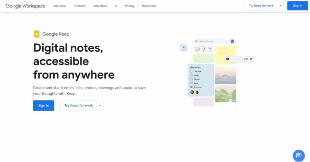 Best Free Note Taking Apps For Small Business Google Keep
