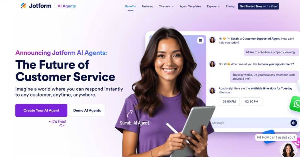 Top 5 AI Agent Builders For Small Business Jotform