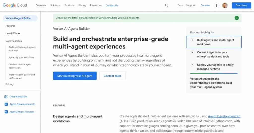 Top 5 AI Agent Builders For Small Business Vertex AI